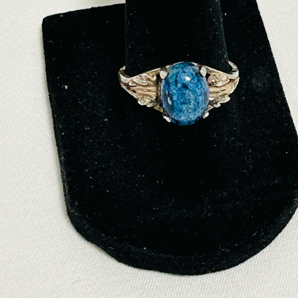 Vintage Blue Lapis Lazuli Sterling Silver Ring - Women's Jewelry
